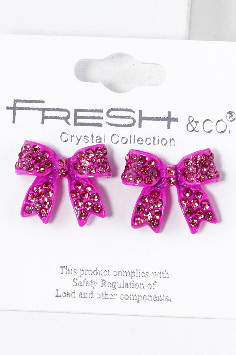 Wrap It Up CZ Bow Earrings