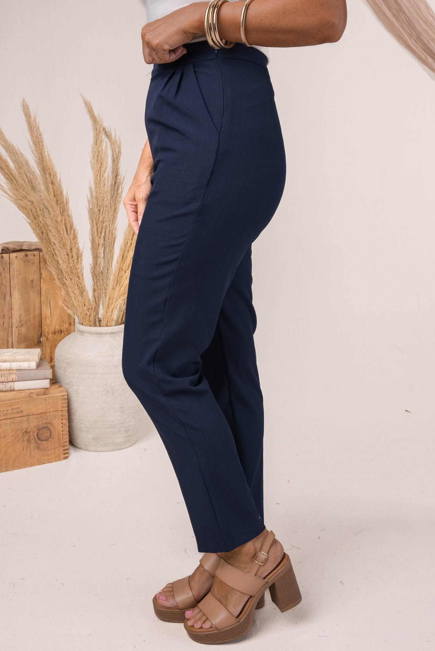Side Zipper Ankle Pants