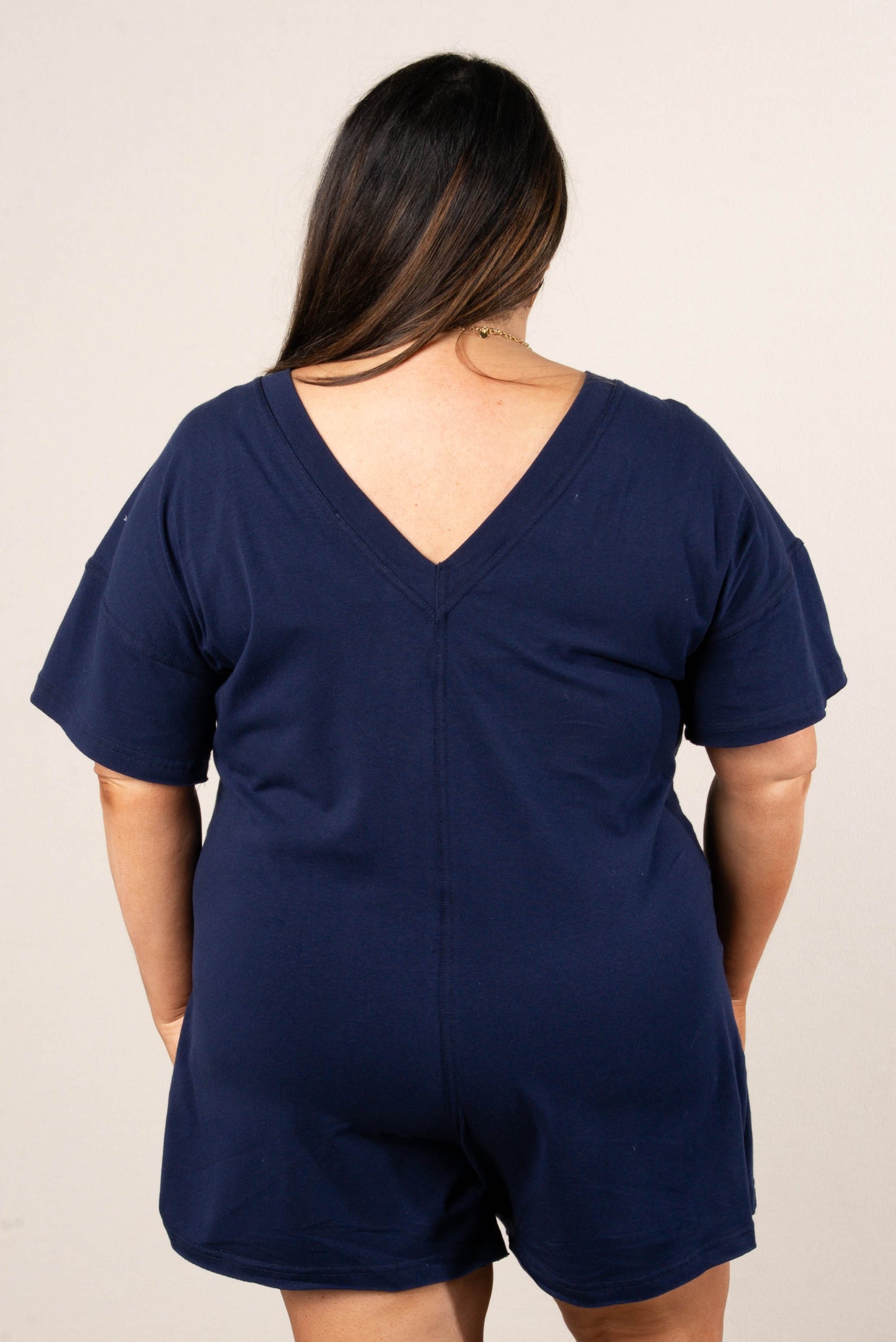 Reversible T-Shirt Romper in Navy *Final Sale*