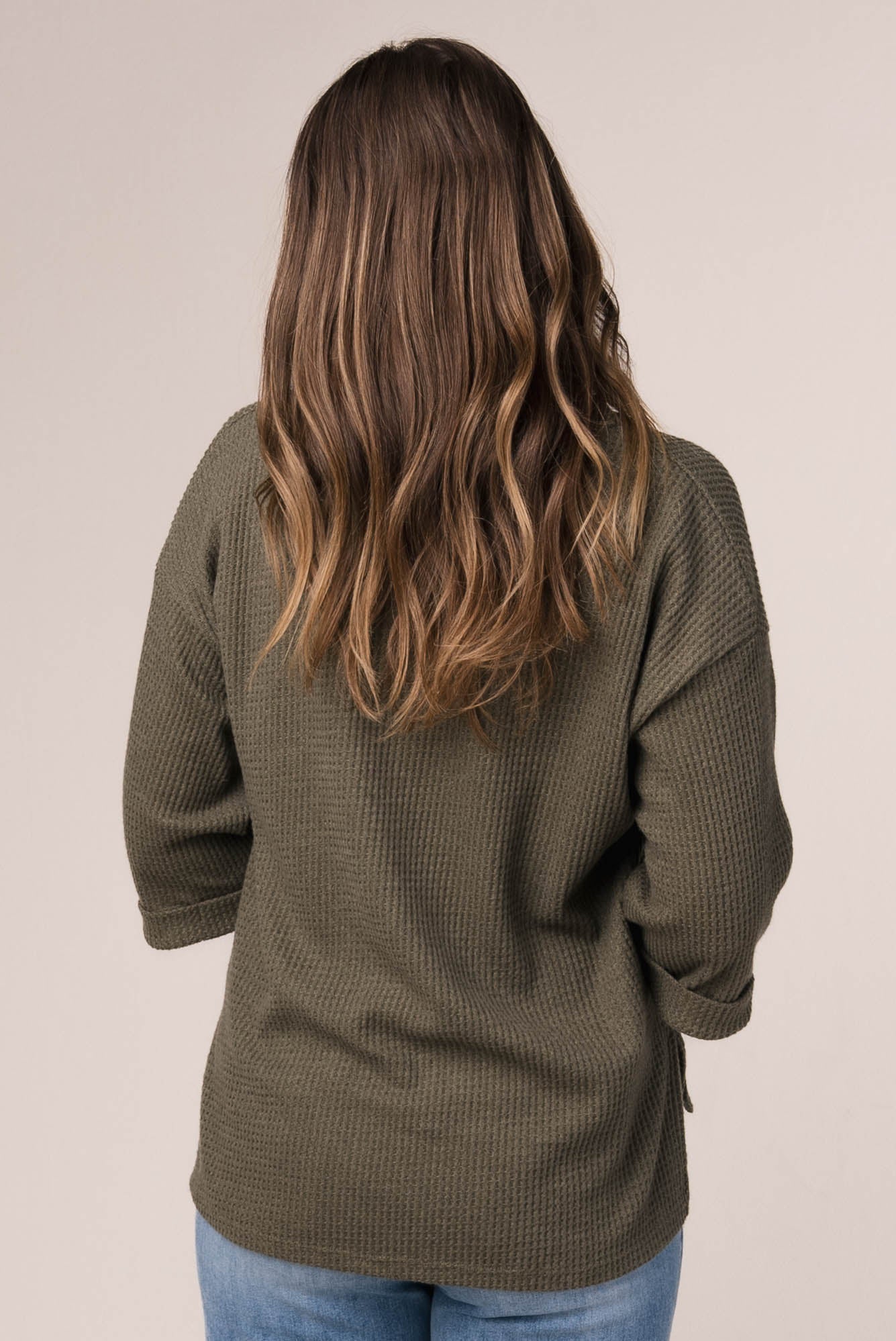 Waffle Knit Henley Top *Final Sale*