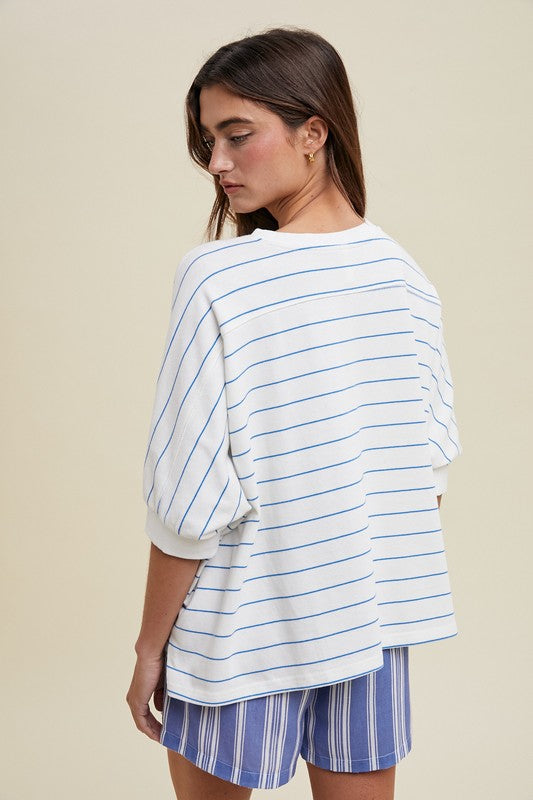 Jersey Knit Striped Dolman Top