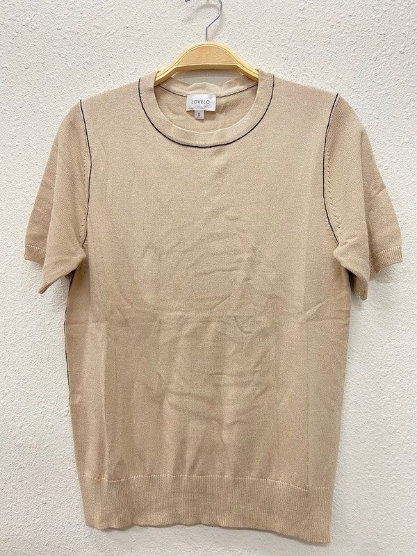Lightweight Contrast Seam Sweater