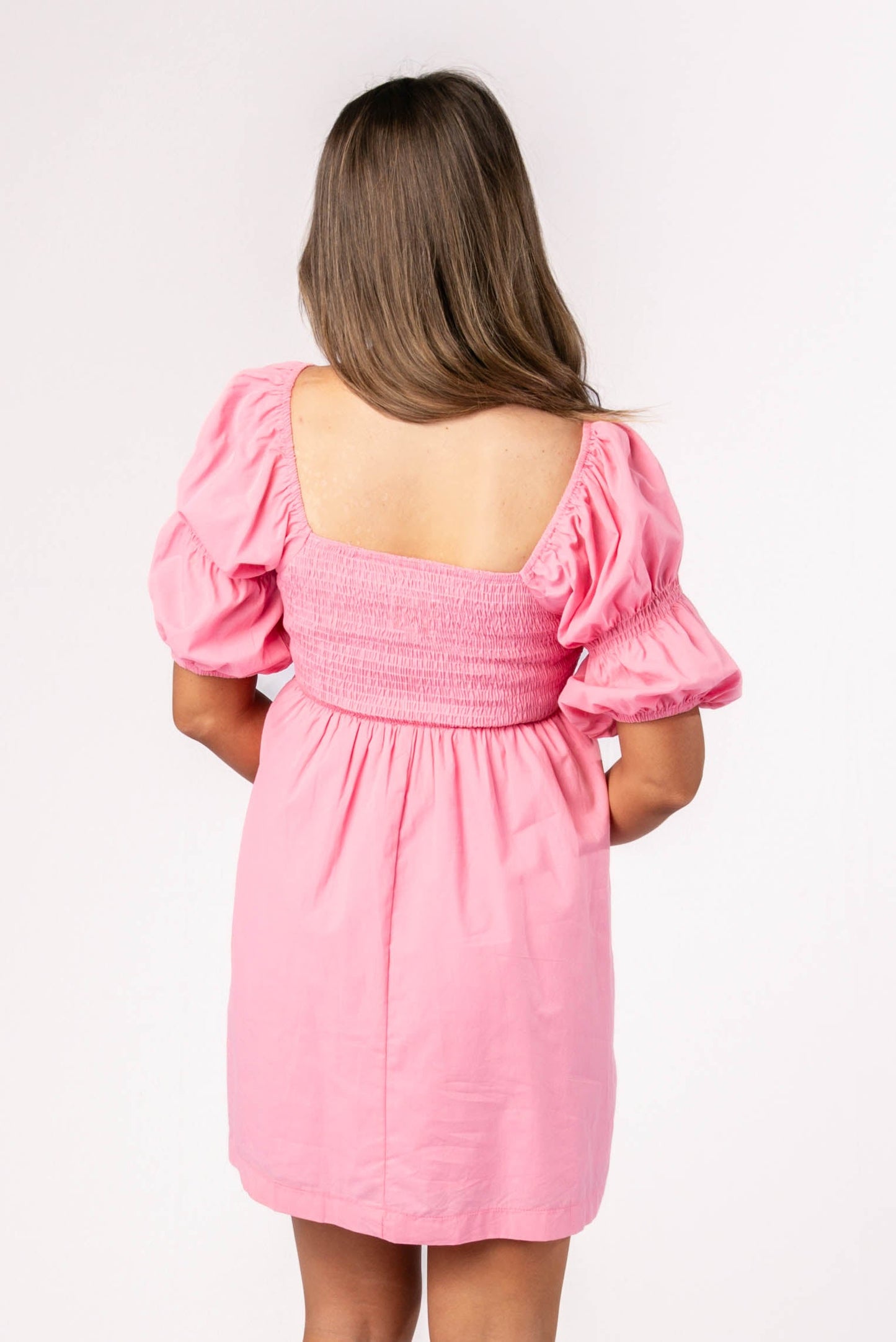 Smocked Square Neck Dress