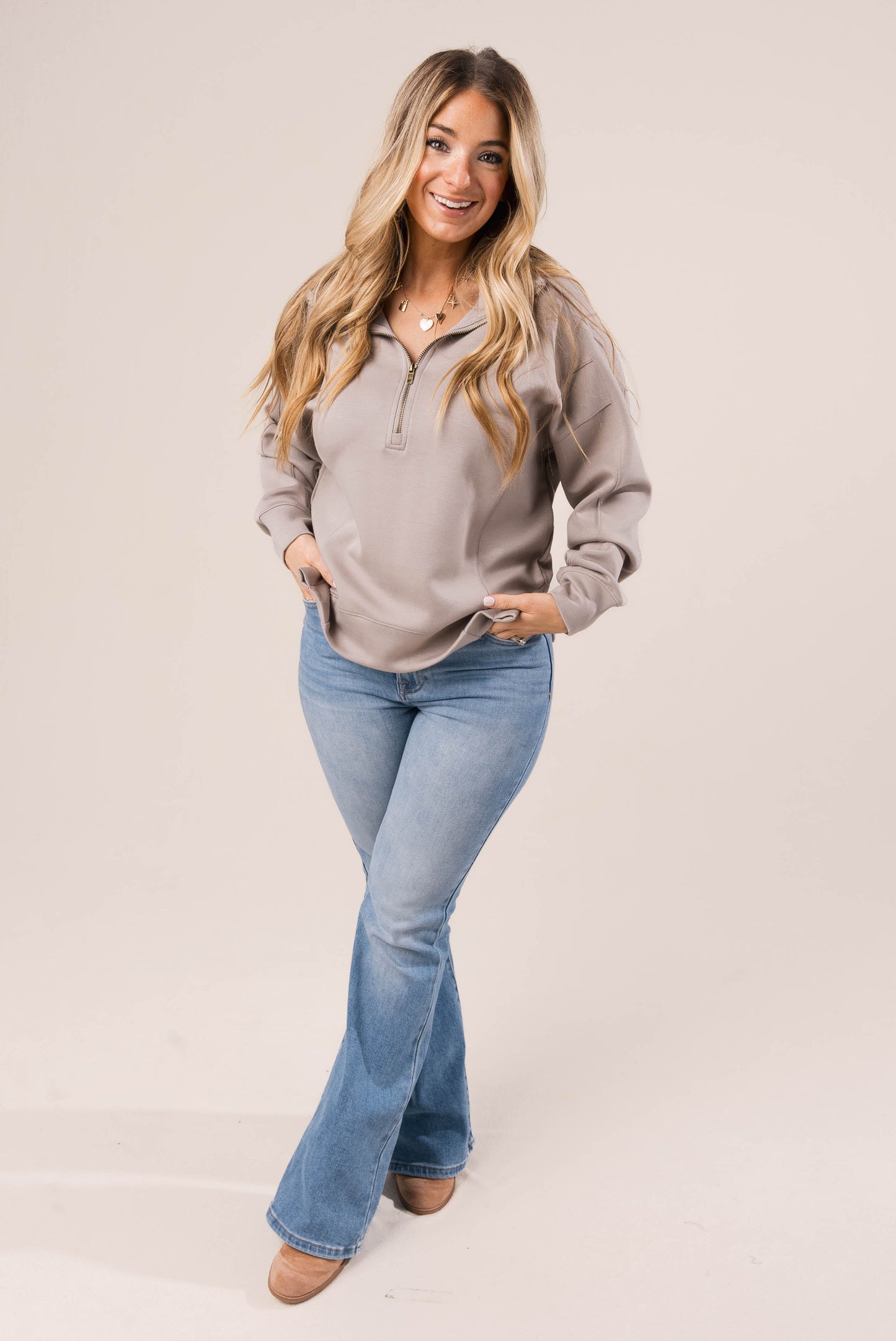 Seamed Half Zip Pullover *Final Sale*