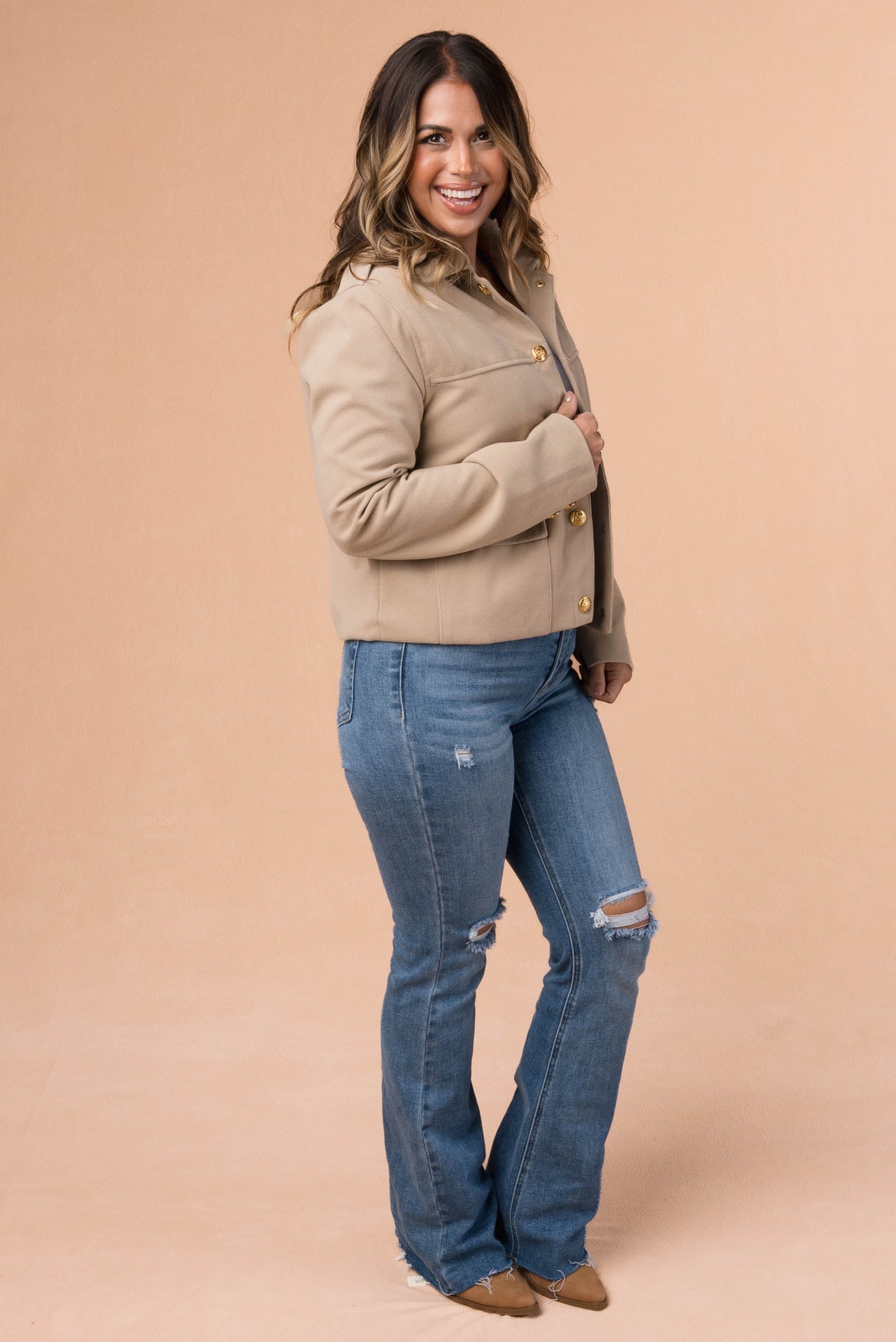 Gold Button Detail Jacket