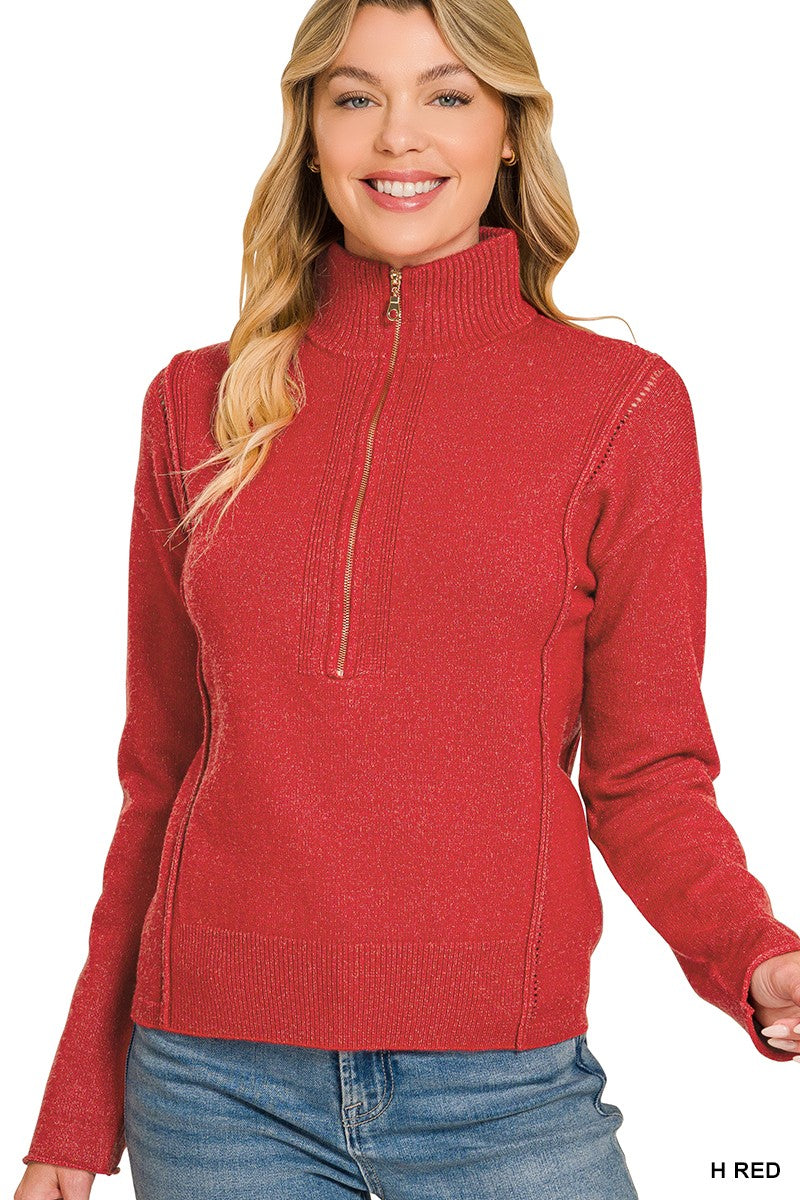 Cozy Intentions Half Zip Sweater