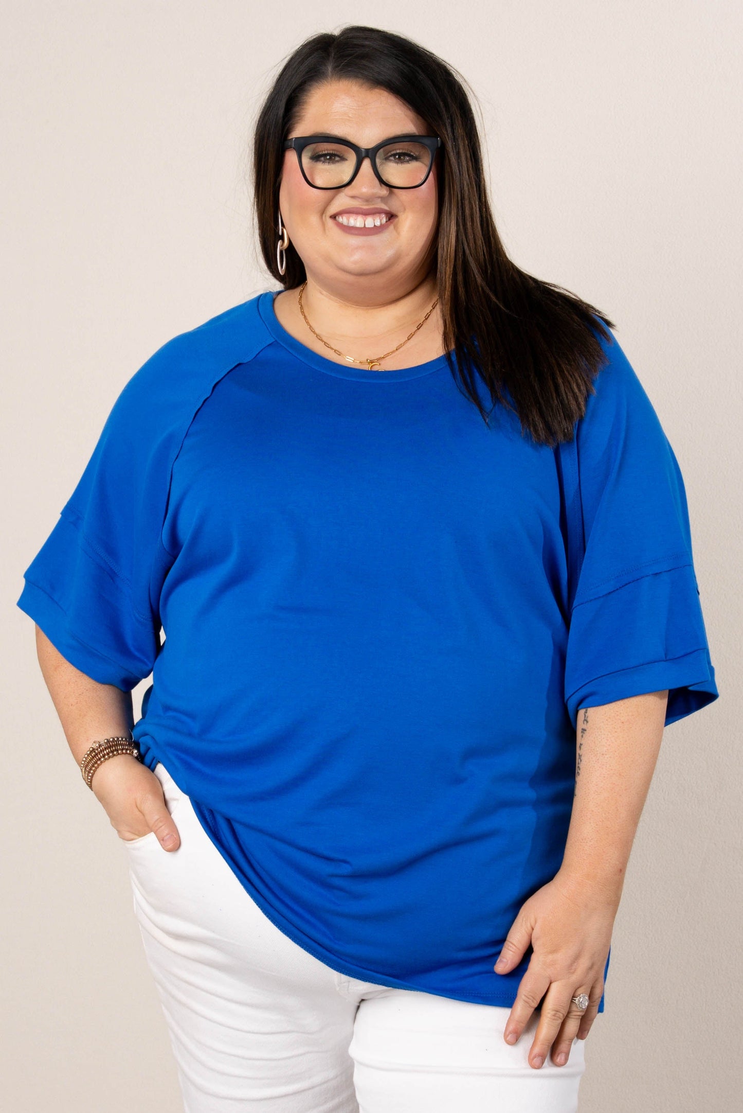 Oversized Raglan Tiered Sleeve Top