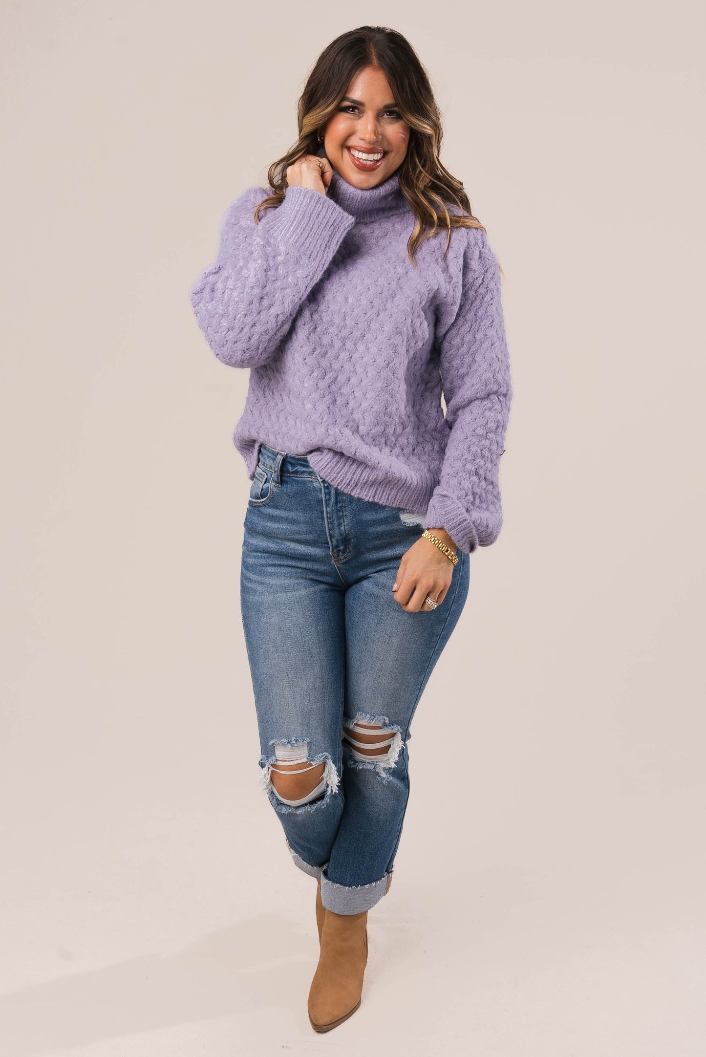 Basketweave Turtleneck Sweater *Final Sale*