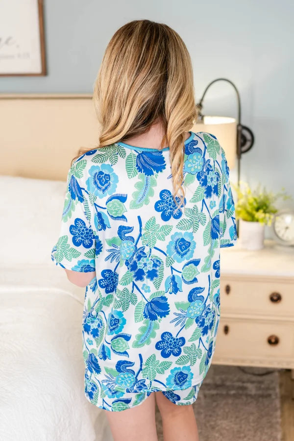 Heavenly Luxe Cool Down Shorts Pajama Set - Floral *Final Sale*