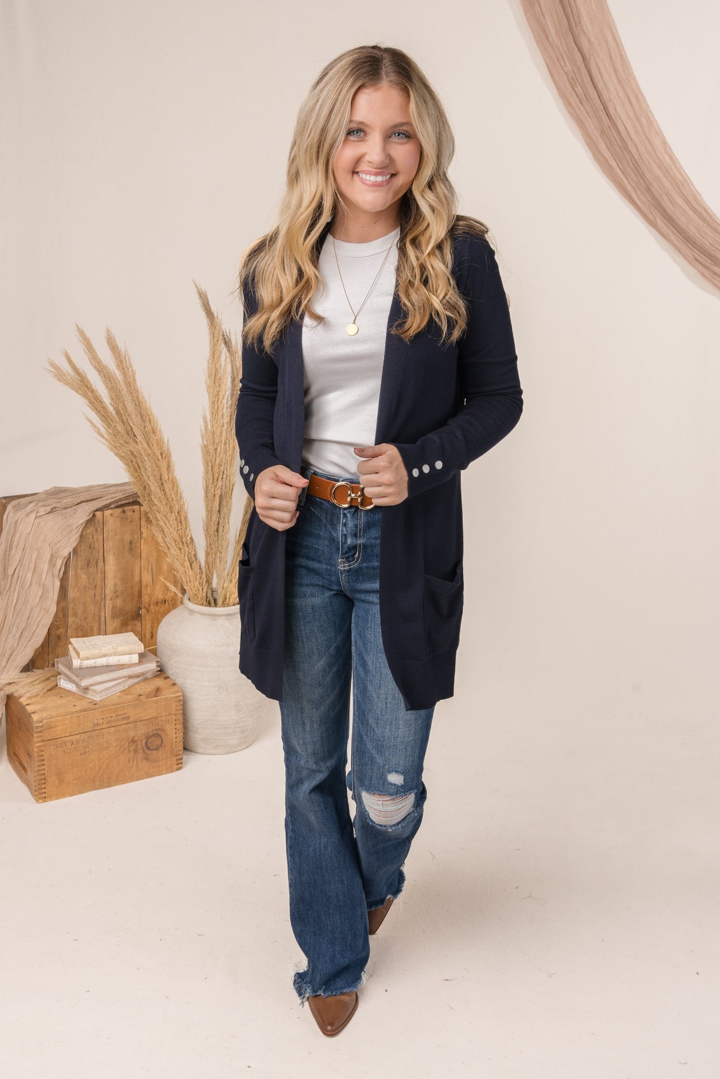 Button Cuff Sweater Cardigan *Final Sale*
