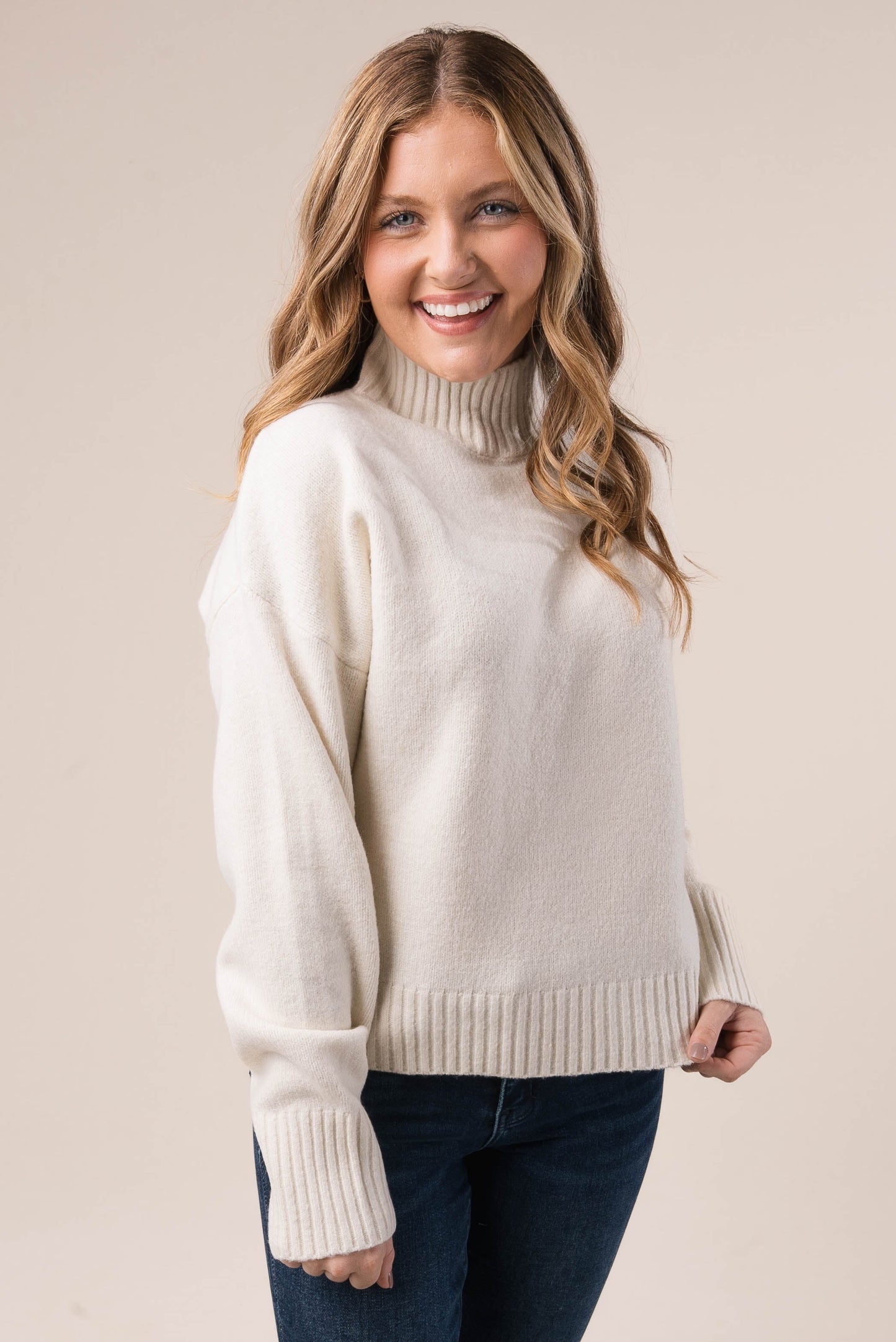 Marled Knit Mock Neck Sweater *Final Sale*