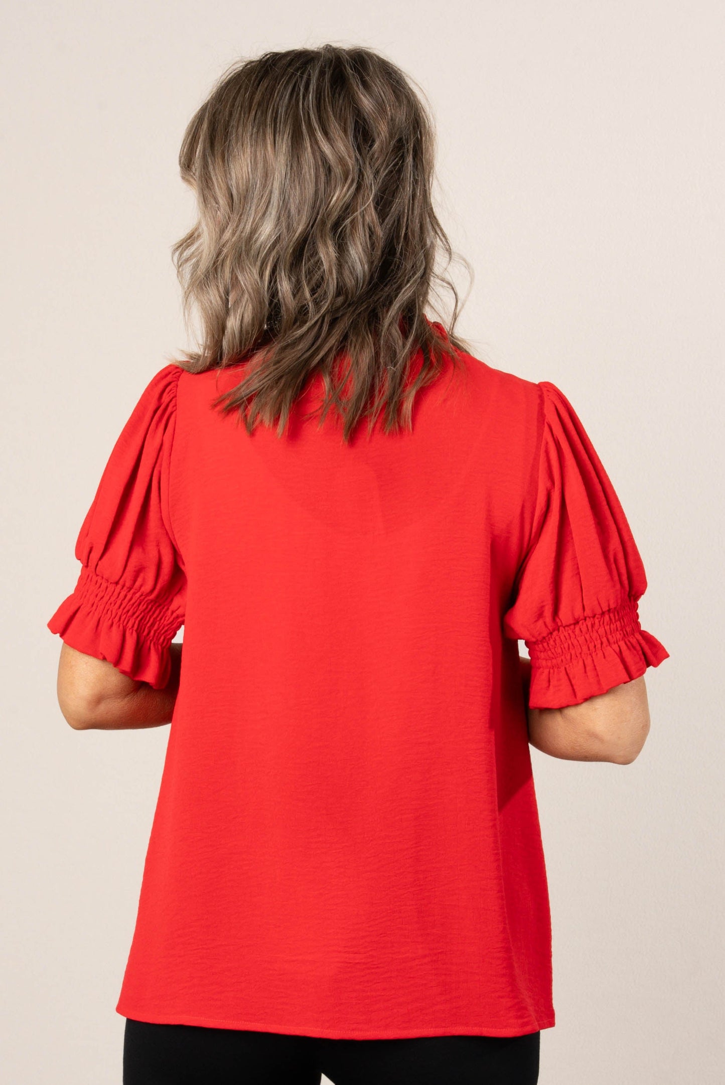 Smocked Ruffle Edge Blouse