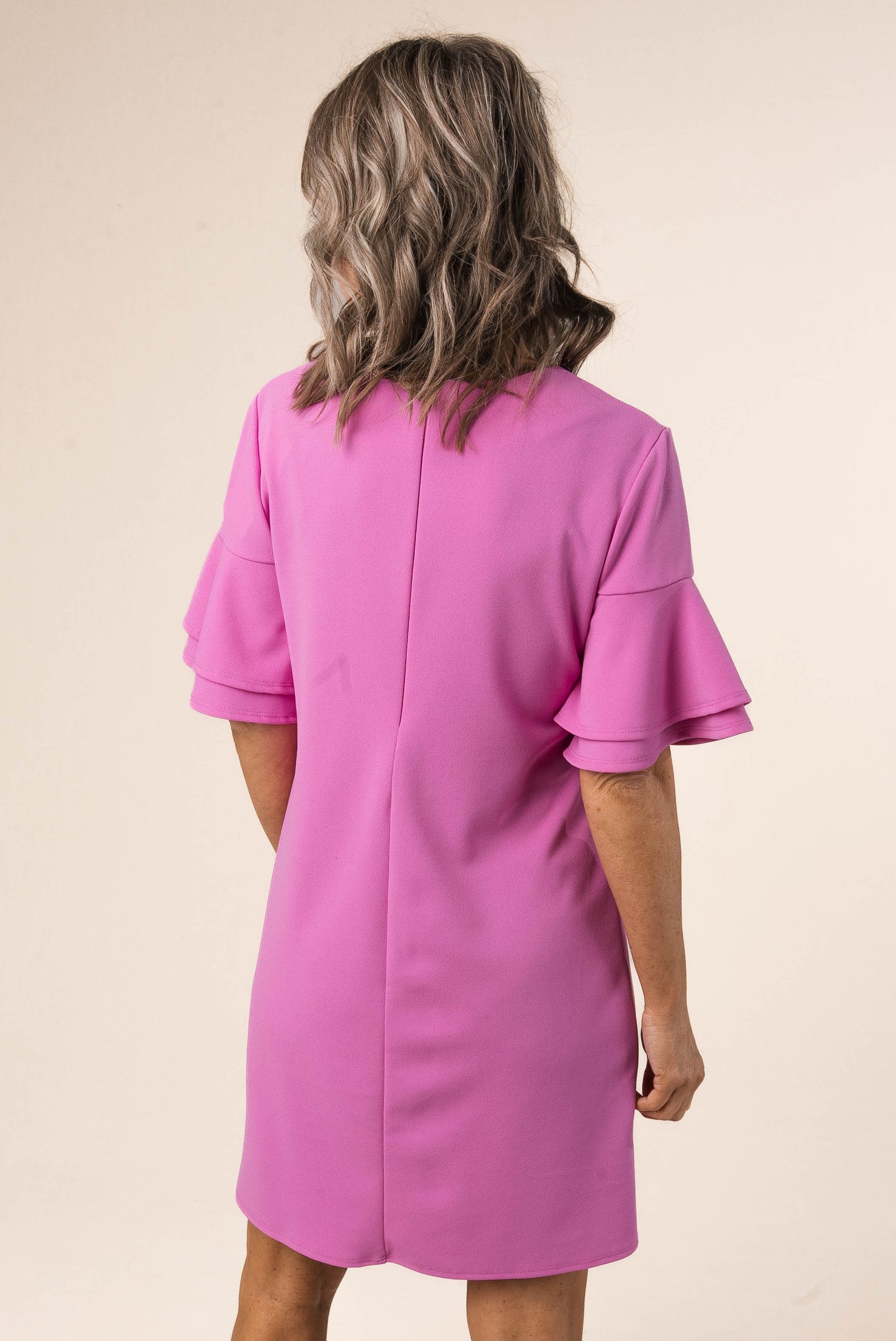 Ruffle Sleeve Shift Dress