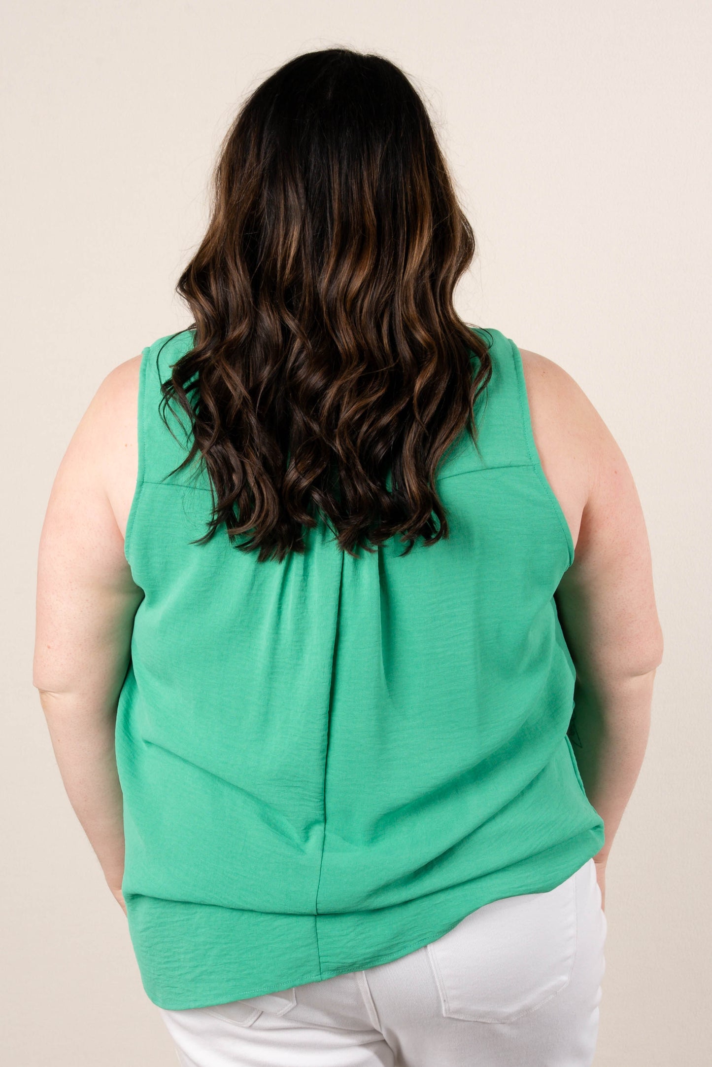 Pleat Front Sleeveless Blouse *Final Sale*