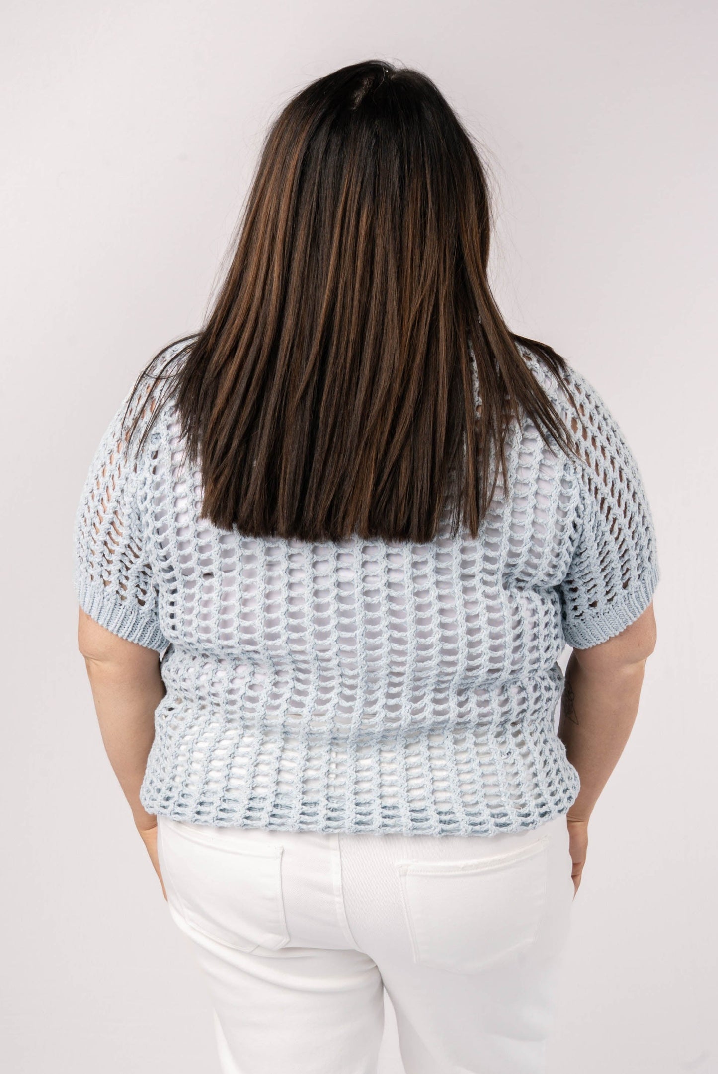 Open Knit Raglan Top