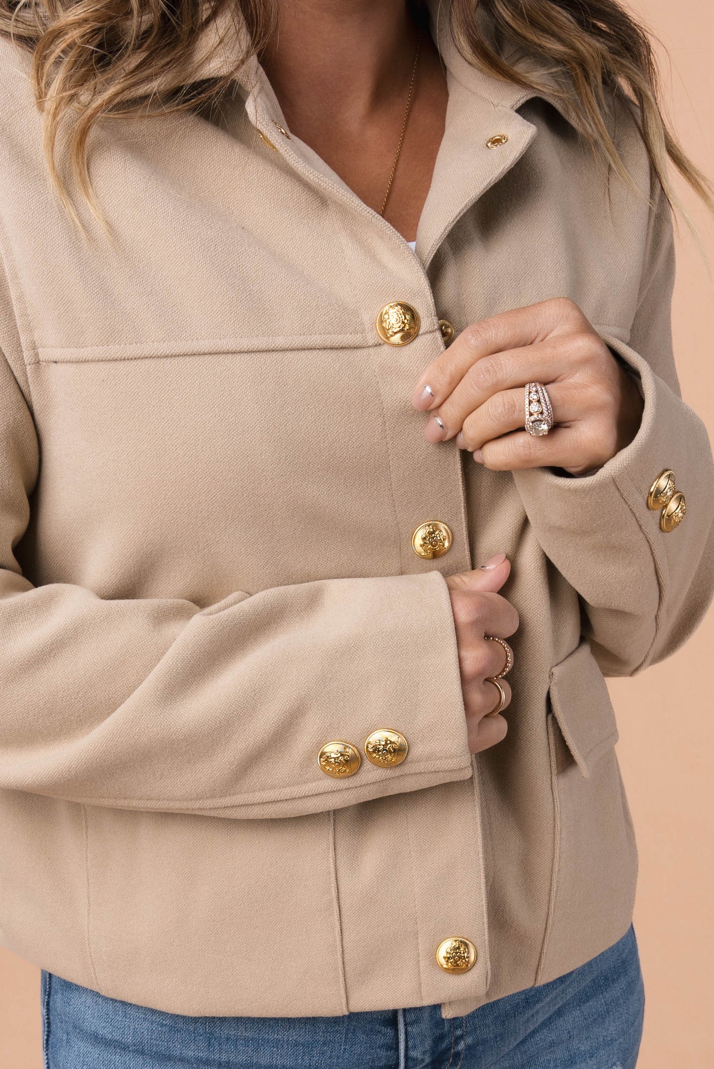 Gold Button Detail Jacket