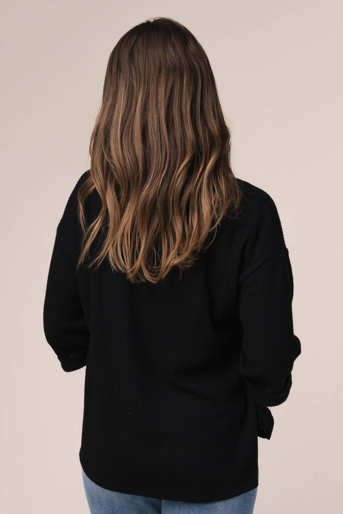 Waffle Knit Henley Top *Final Sale*