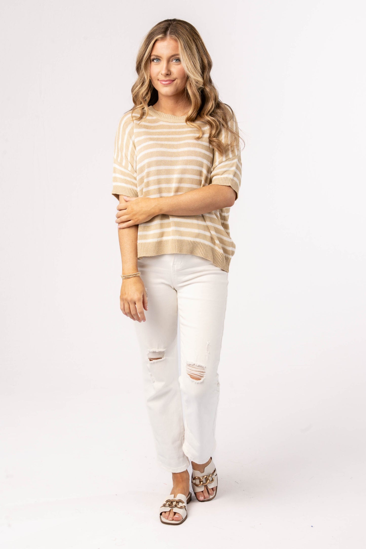 Lightweight Striped Oversized Sweater