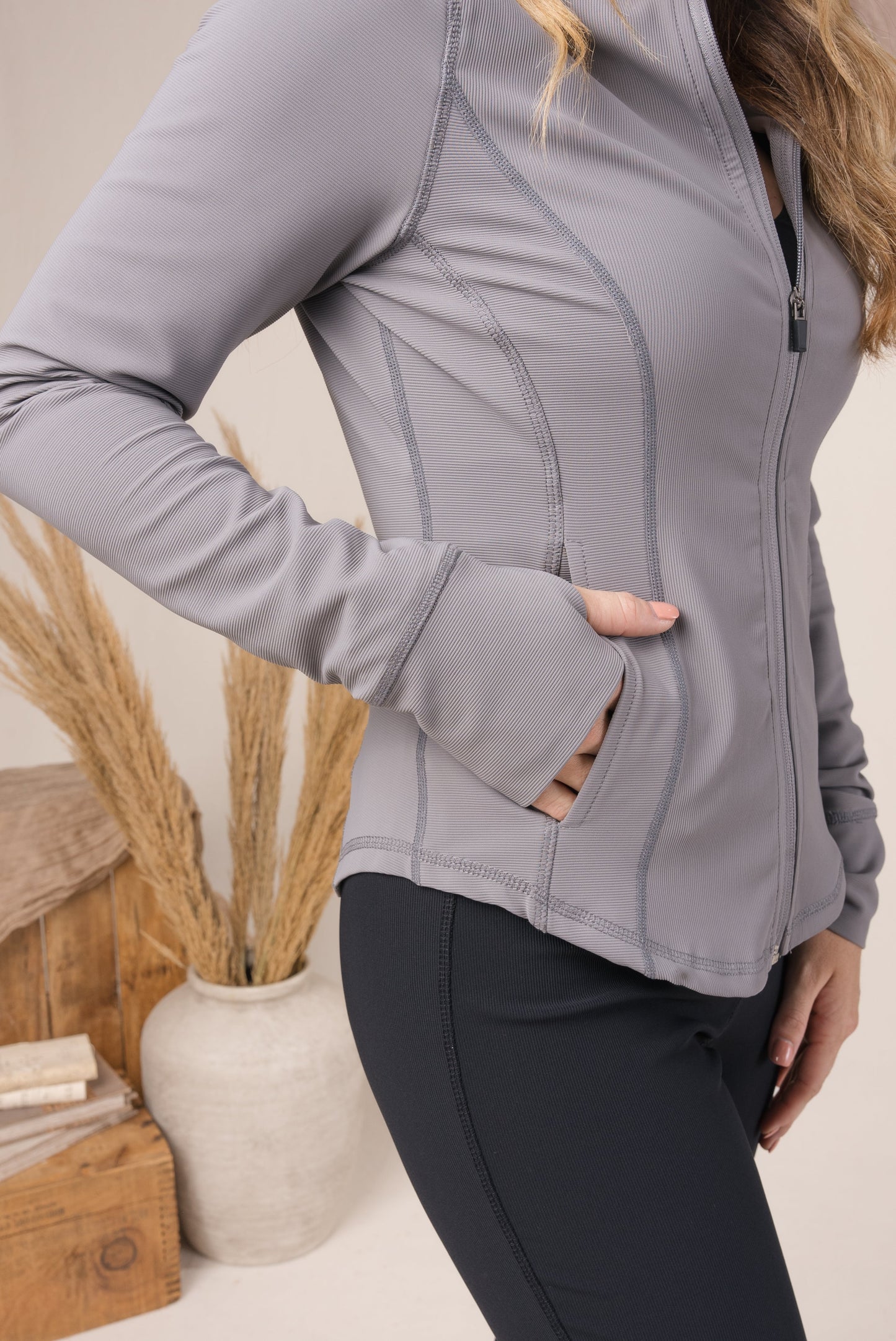 Zip Up Thumbhole Athleisure Jacket