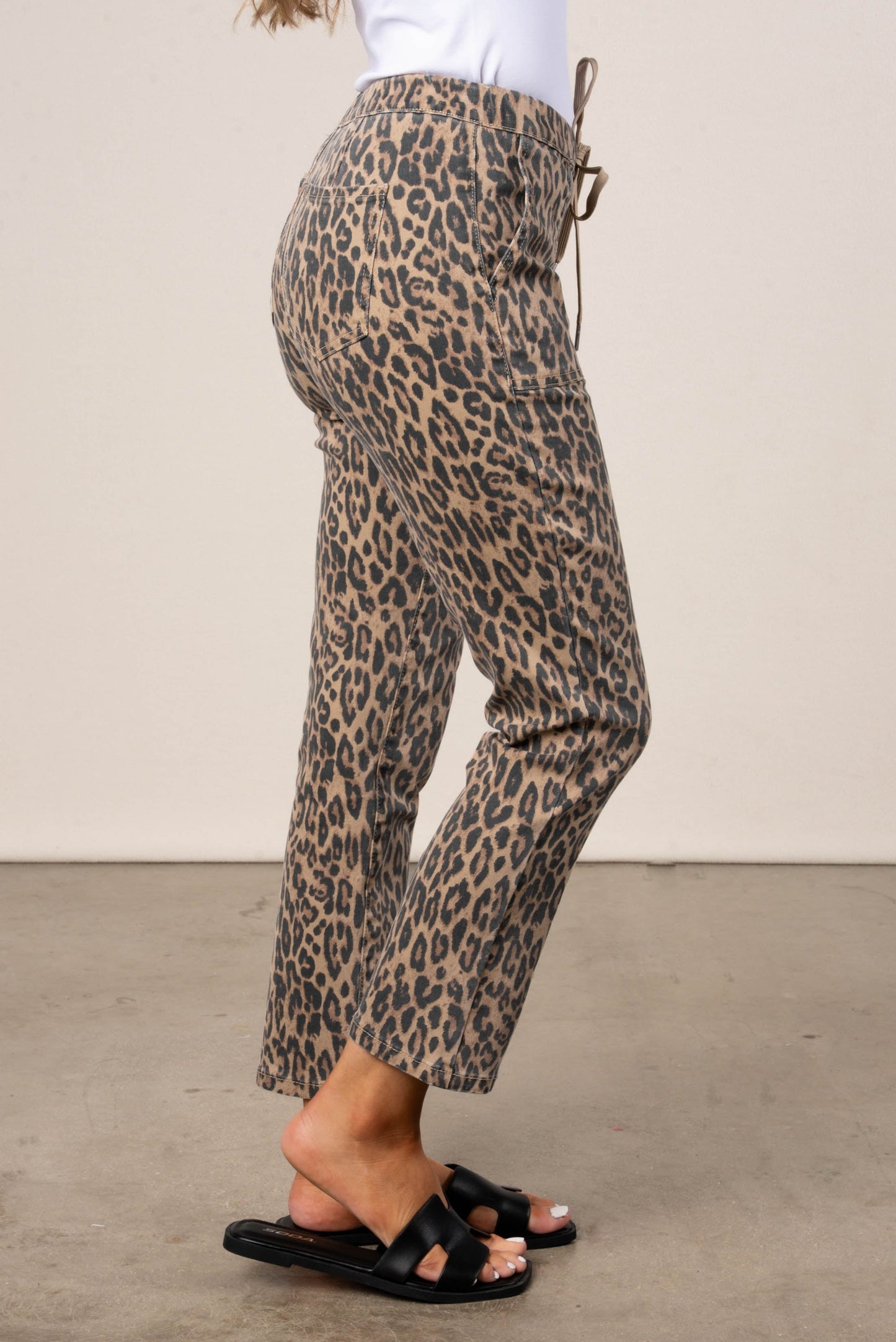 Leopard Denim Pants