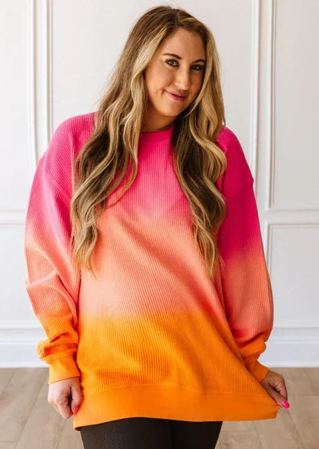 Ombre Cozy Cord Sweatshirt
