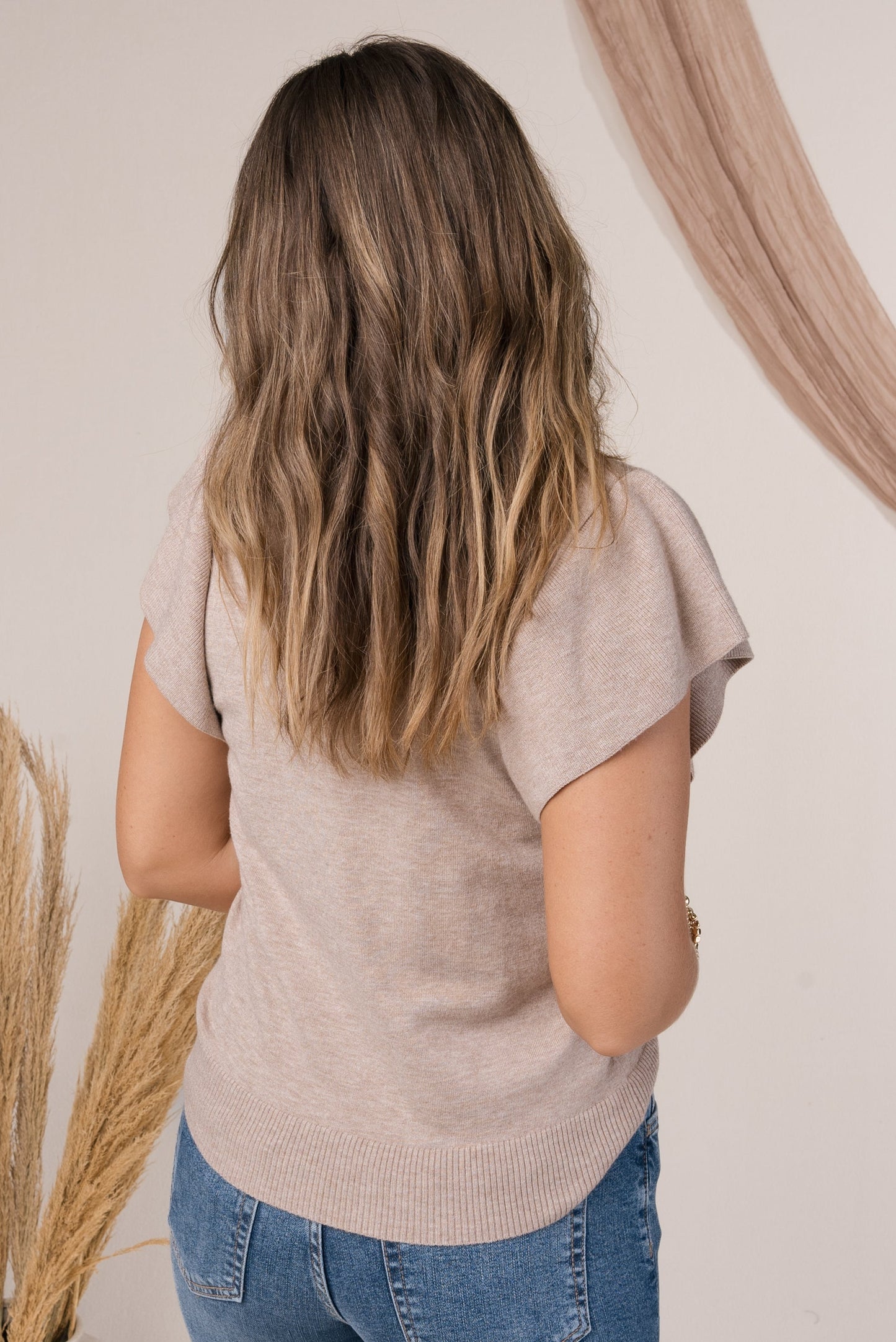 Ruffle Shoulder Sweater