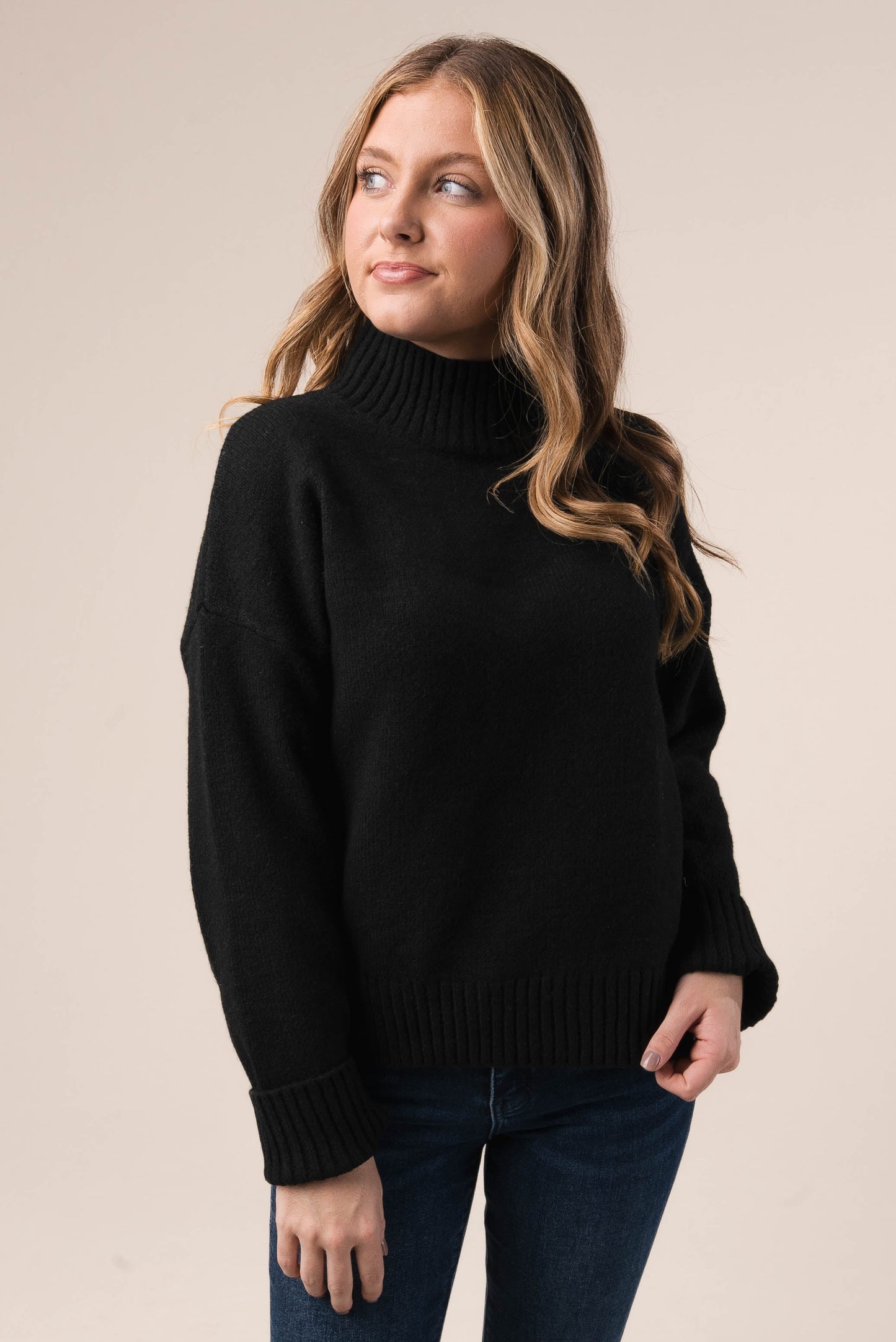 Marled Knit Mock Neck Sweater *Final Sale*