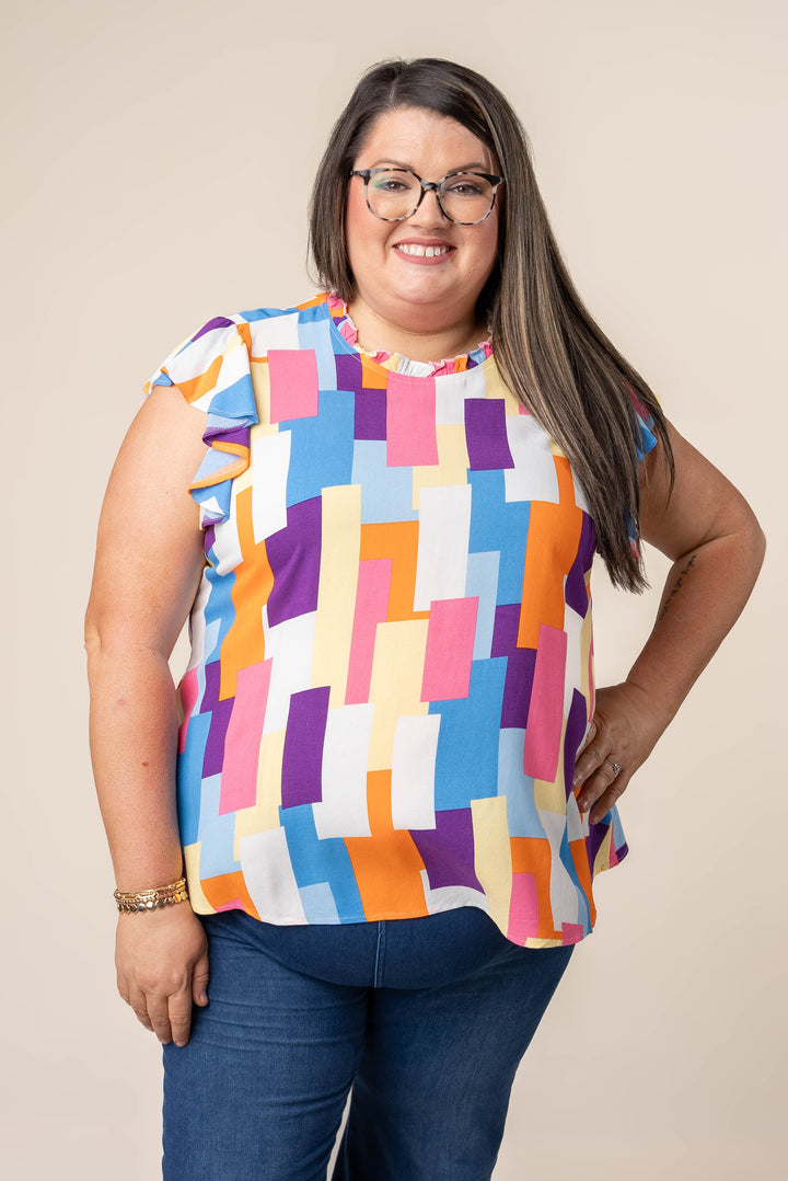 Color Block Ruffled Top *Final Sale*
