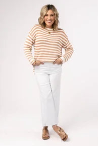 Striped Rolled Hem Sweater