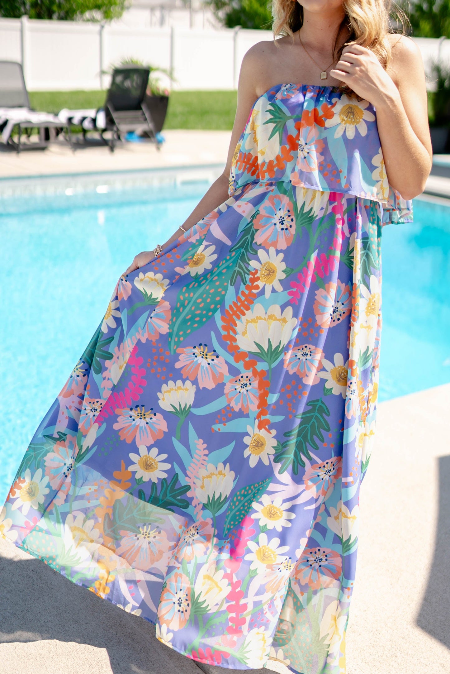 Botanical Sleeveless Maxi Dress