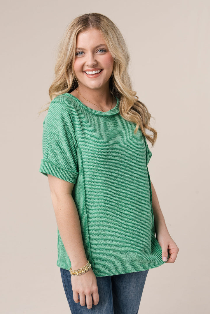 Ribbed Top Stitch Top *Final Sale*