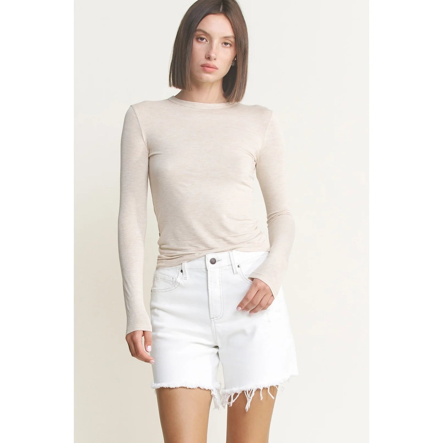 Mica High Rise Distressed Frayed Hem Shorts *Final Sale*