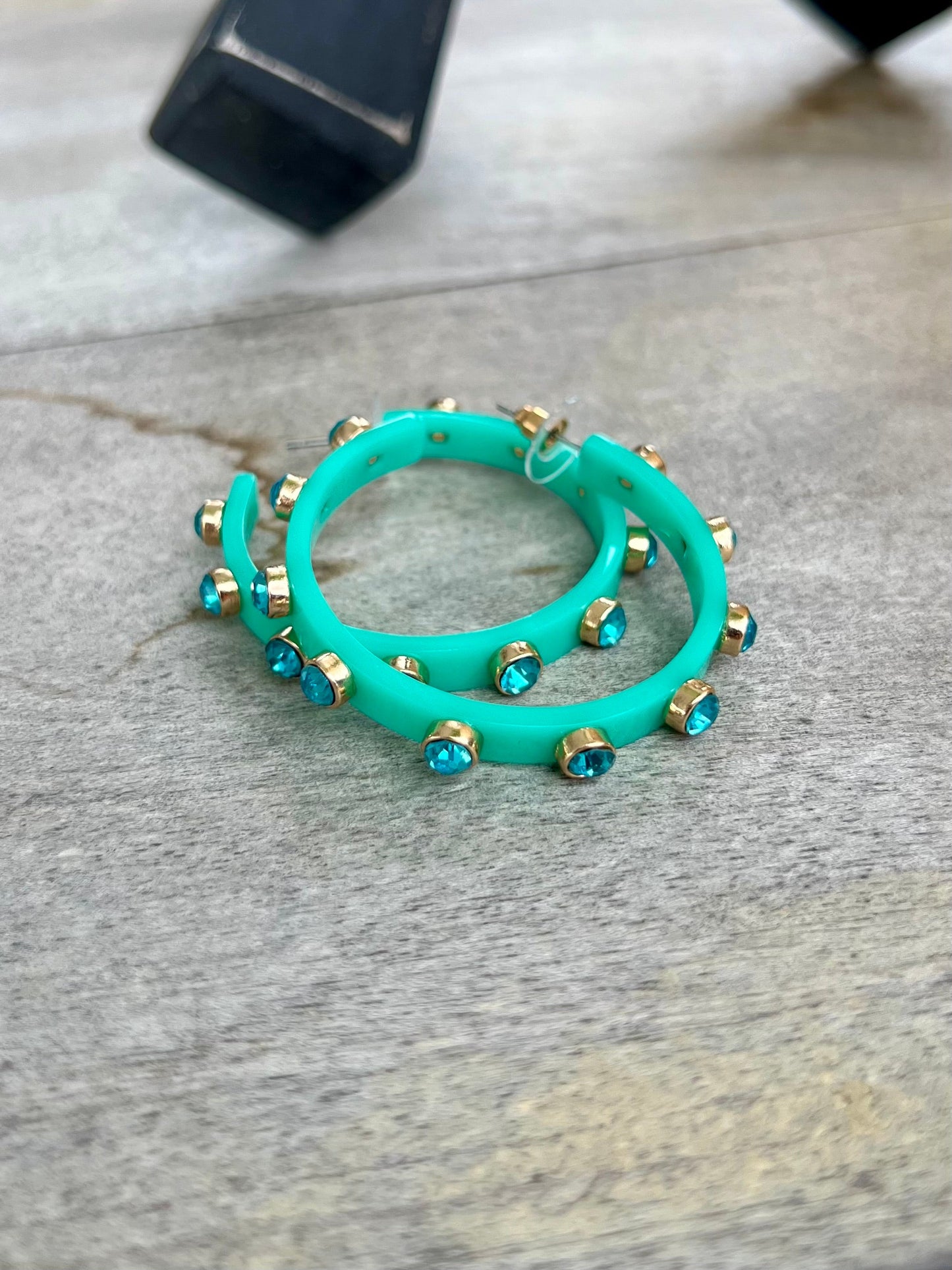 CZ Resin Hoop Earrings