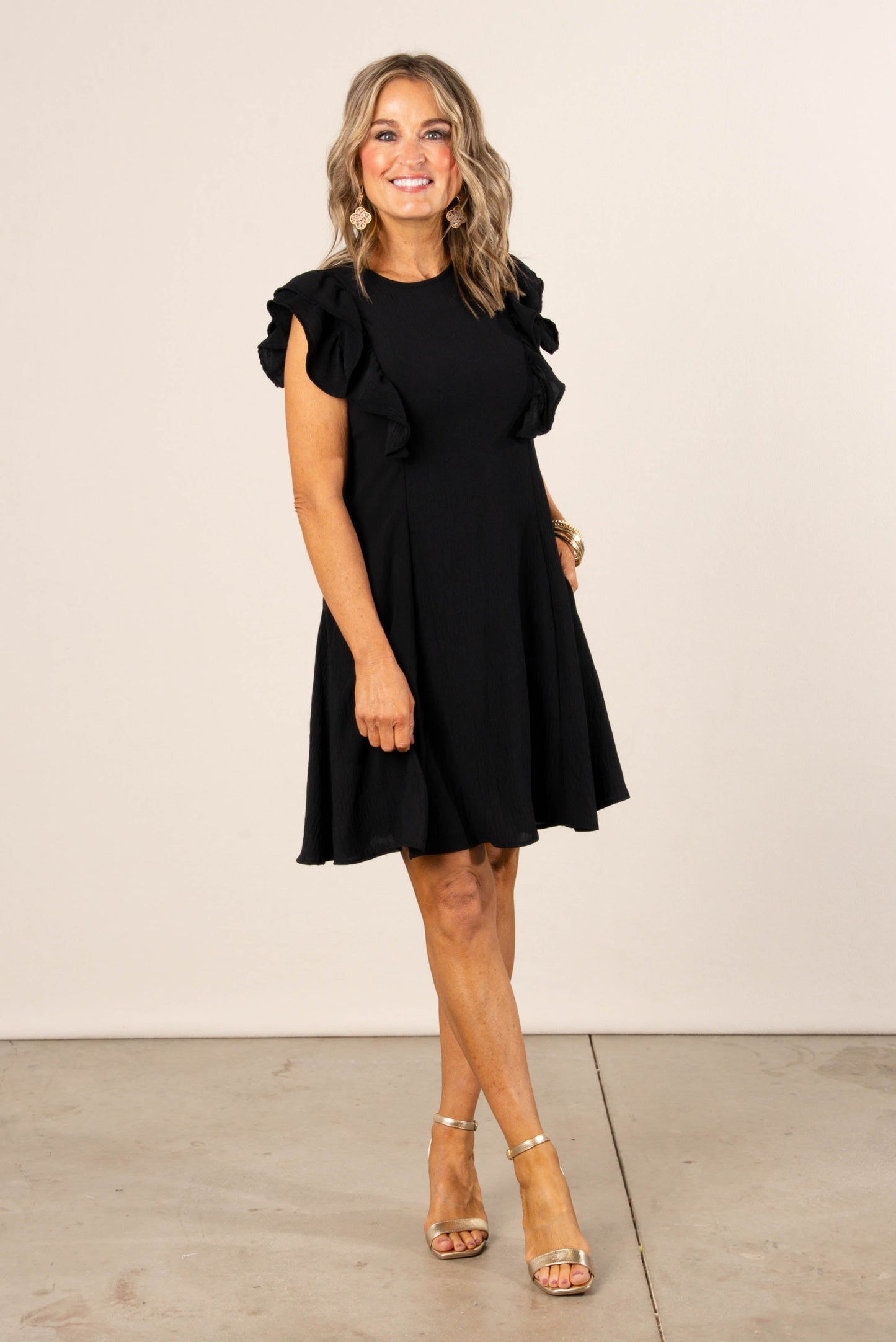 Ruffle Detail Swing Dress