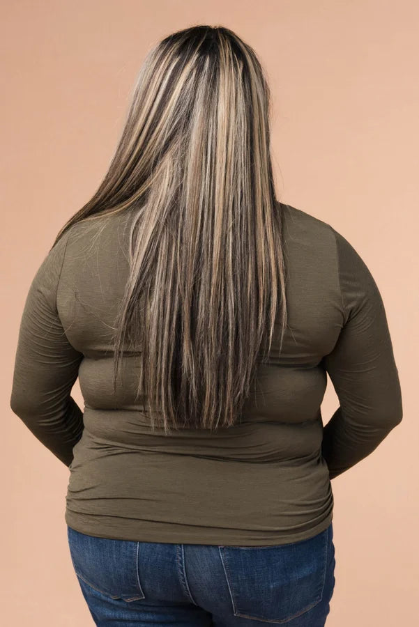 Draped Neck Ruched Side Top *Final Sale*