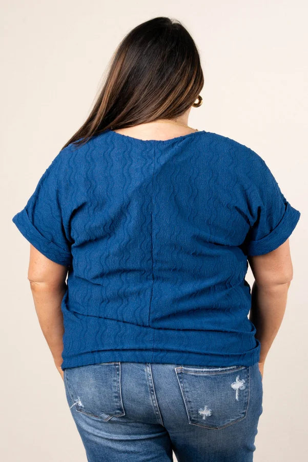 Raised Wavy Knit Dolman Top *Final Sale*