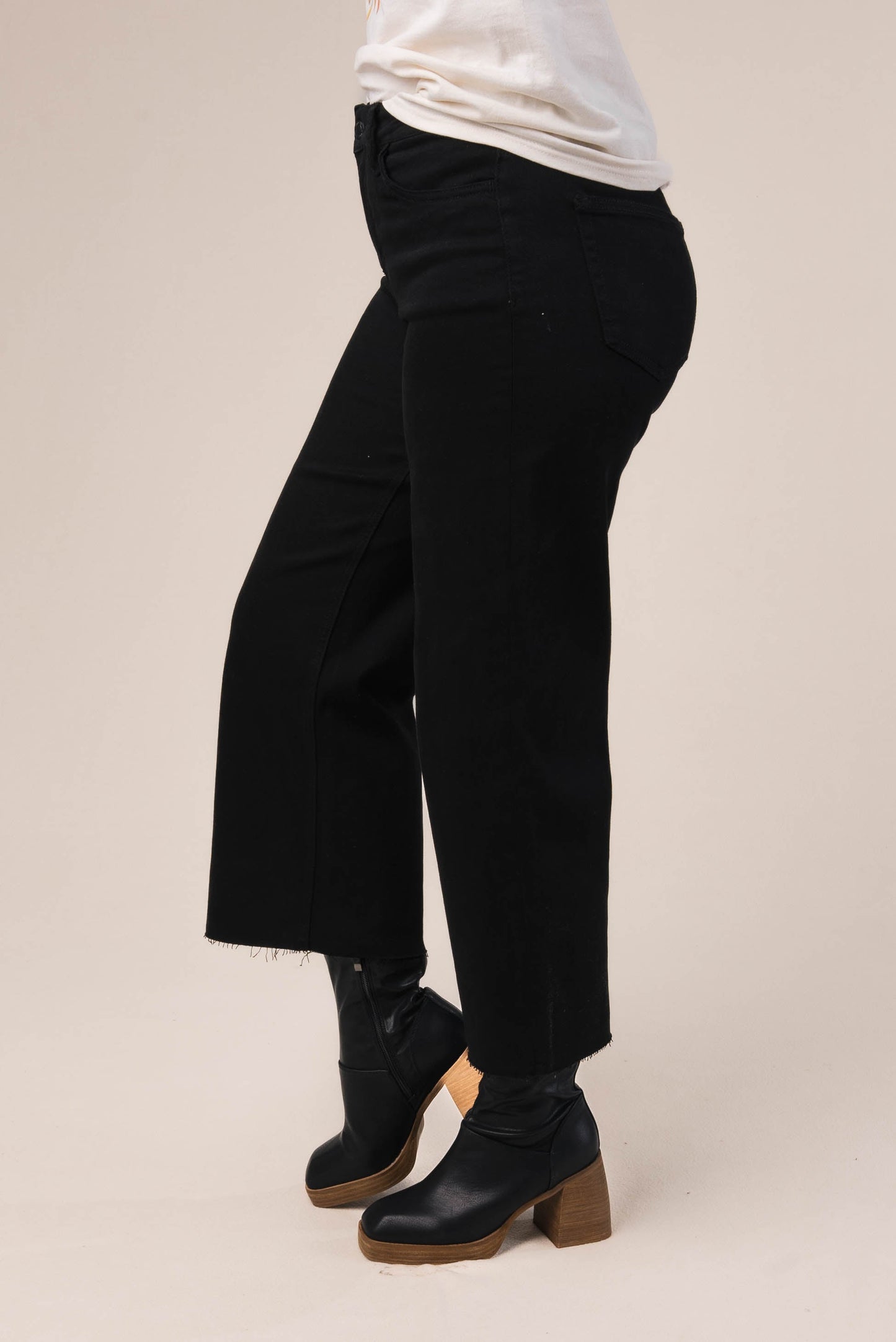 VERVET Denim | Addison High Rise Crop Wide Leg Jeans