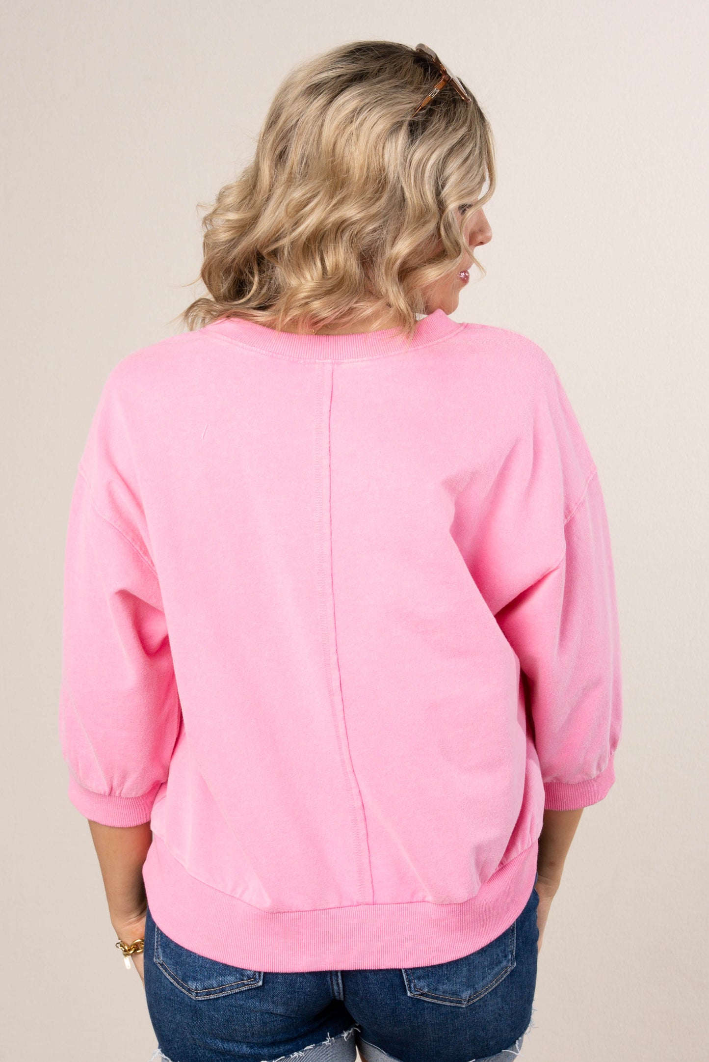 Top Stitch Dolman Pullover