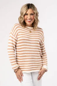 Striped Rolled Hem Sweater