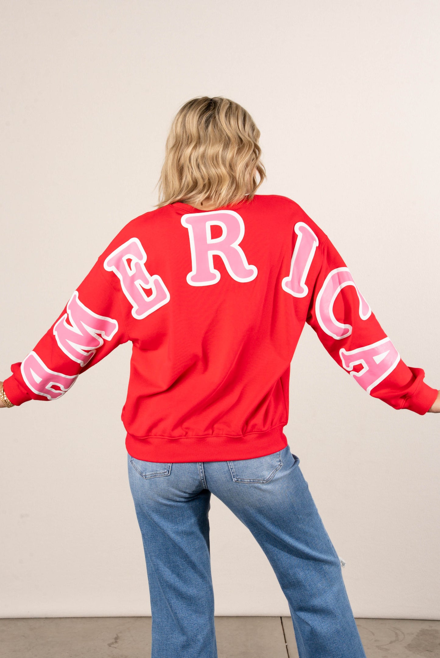 America Drop Shoulder Graphic Sweatshirt