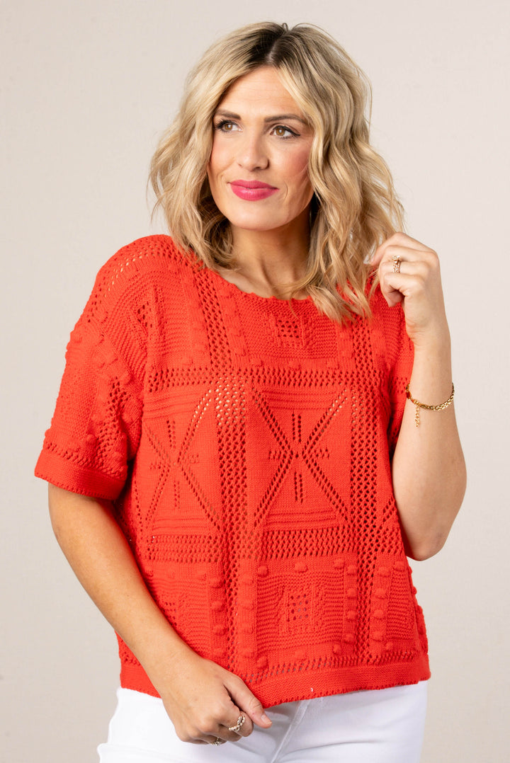 Crocheted Open Knit Top