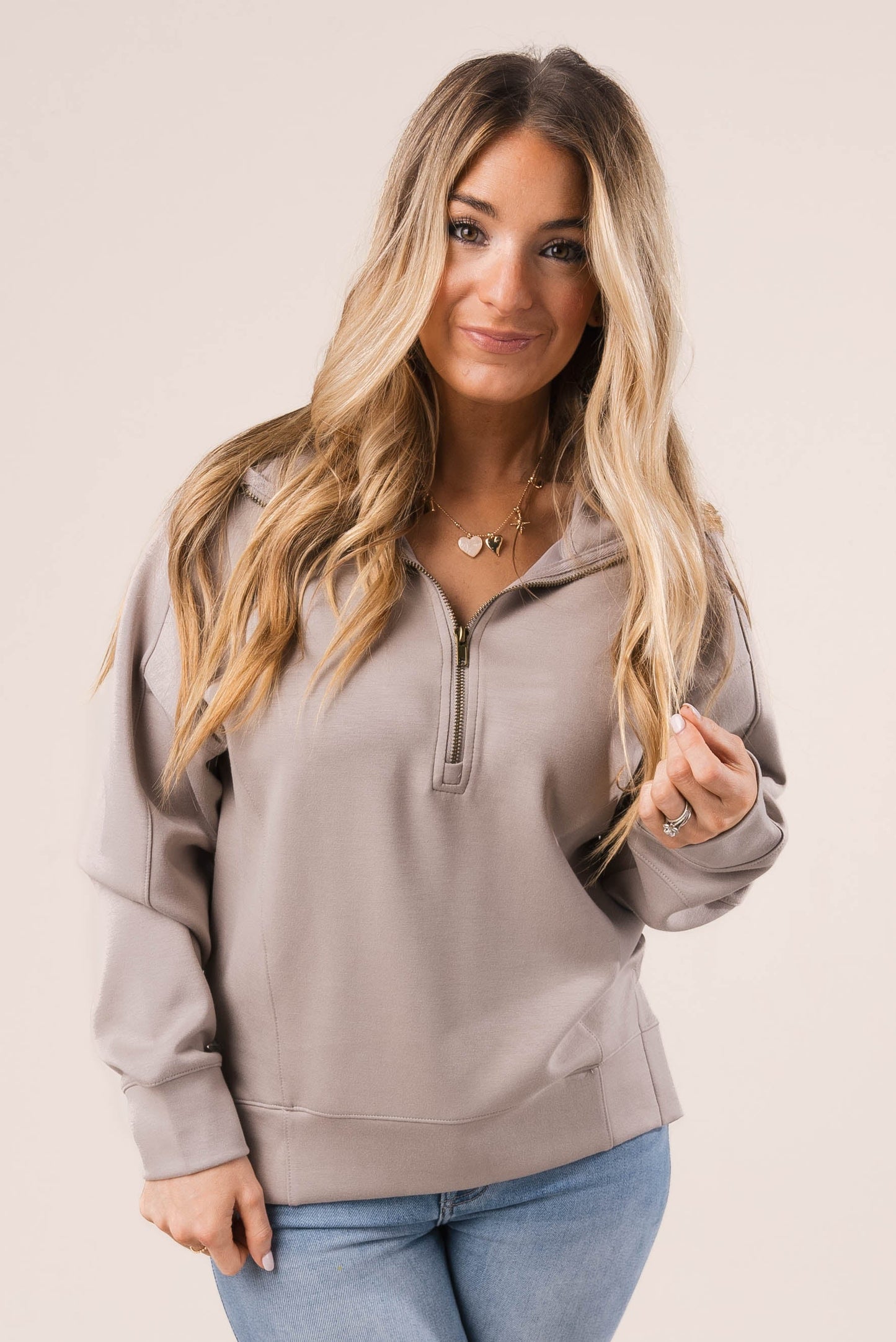 Seamed Half Zip Pullover *Final Sale*