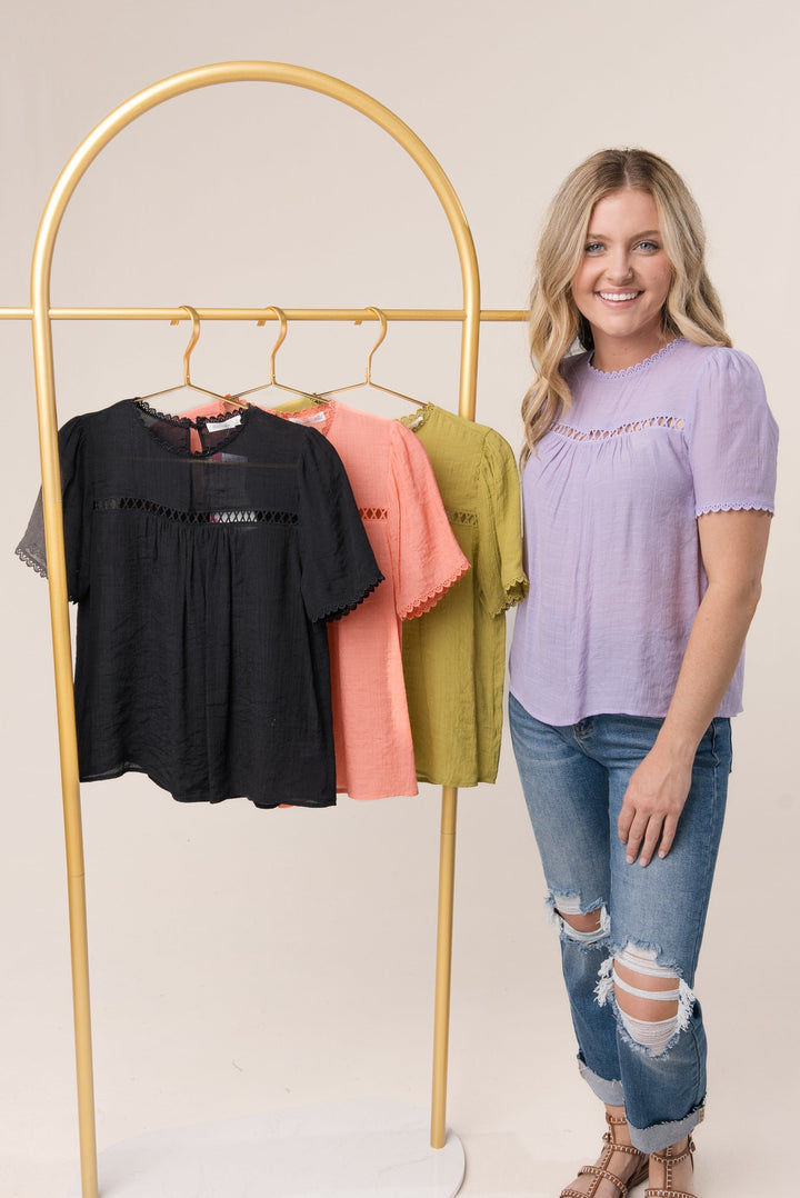 Lace Trimmed Blouse *Final Sale*