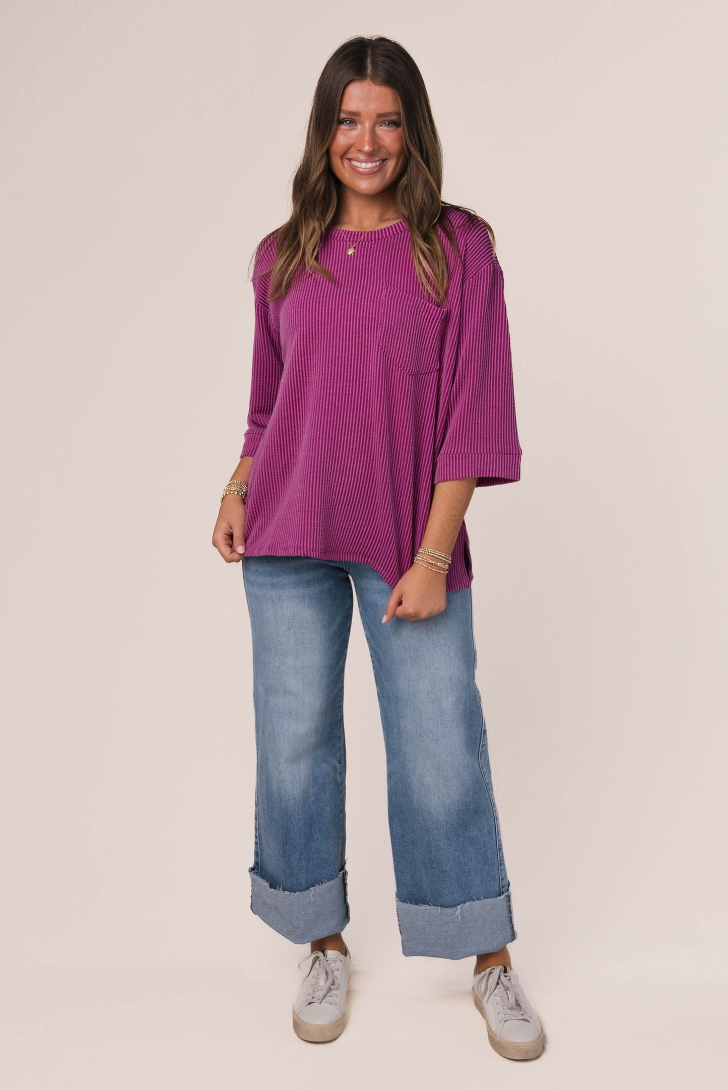 Ribbed Dolman Pocket Top *Final Sale*