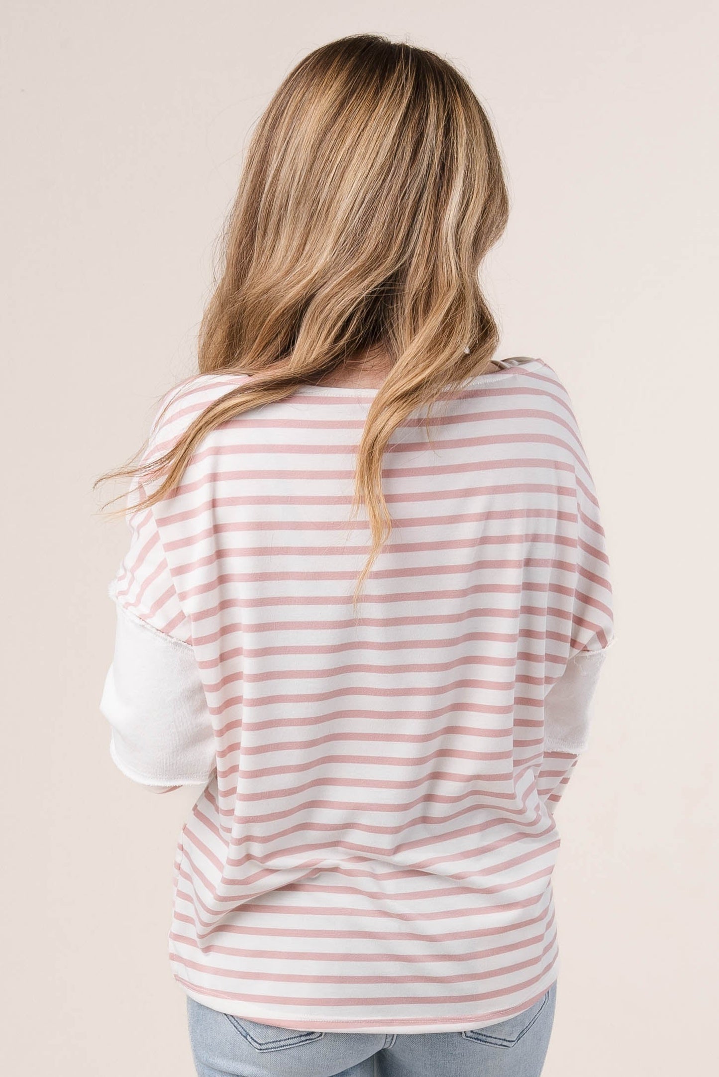 Striped Contrast Sleeve Top