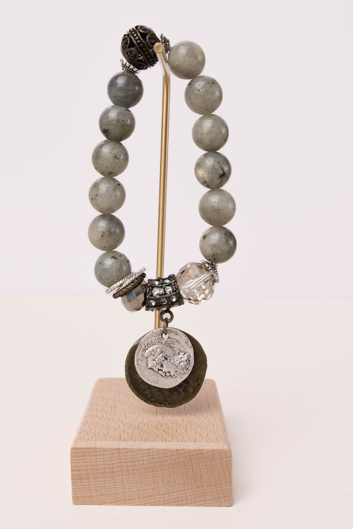 Vintage Stone + Charm Bracelet