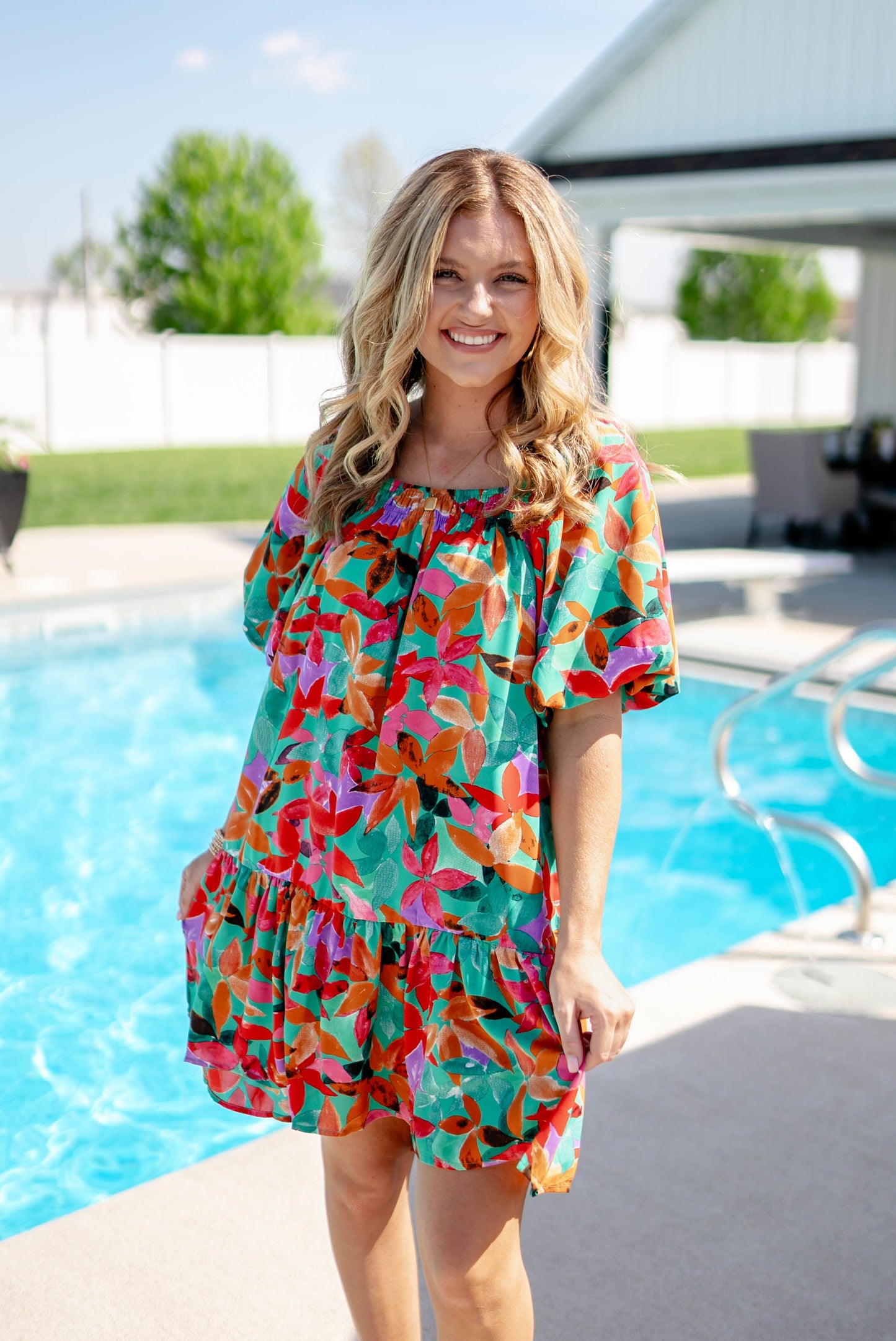 Floral Watercolor Tiered Dress *Final Sale*