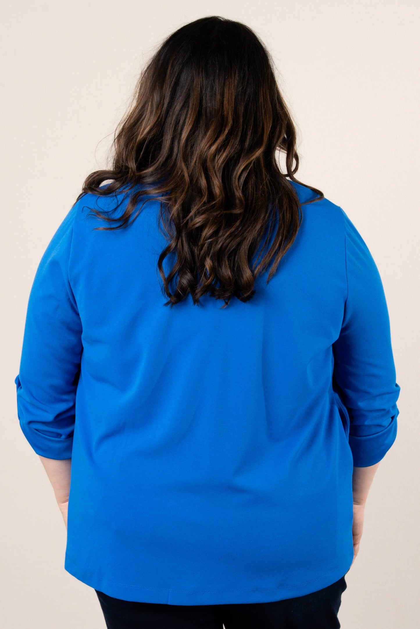 Open Front Tab Sleeve Blazer