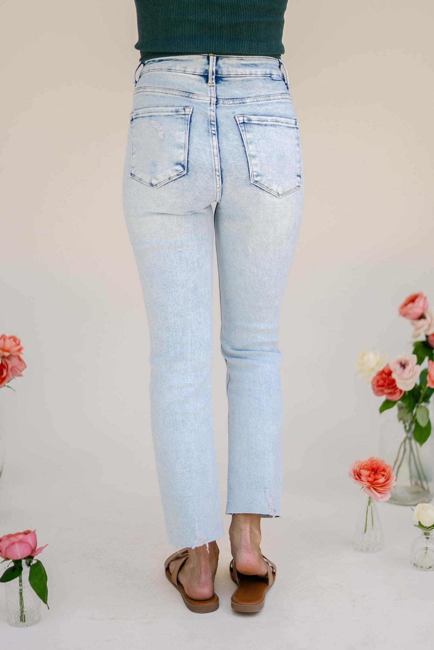 Risen Denim | Isla High Rise Crop Straight Leg Jeans