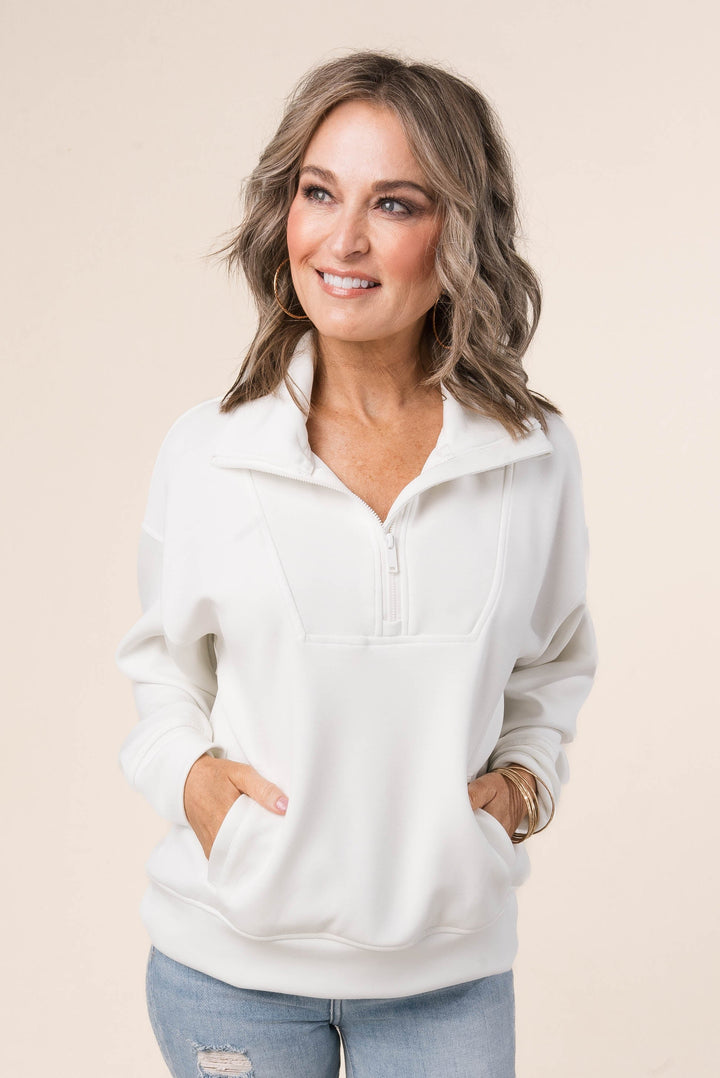 Half Zip Funnel Neck Pullover